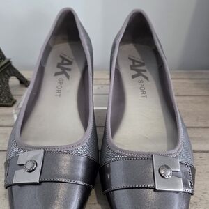 Anne Klein Ursula Women’s Metallic Pewter Ballet Flats